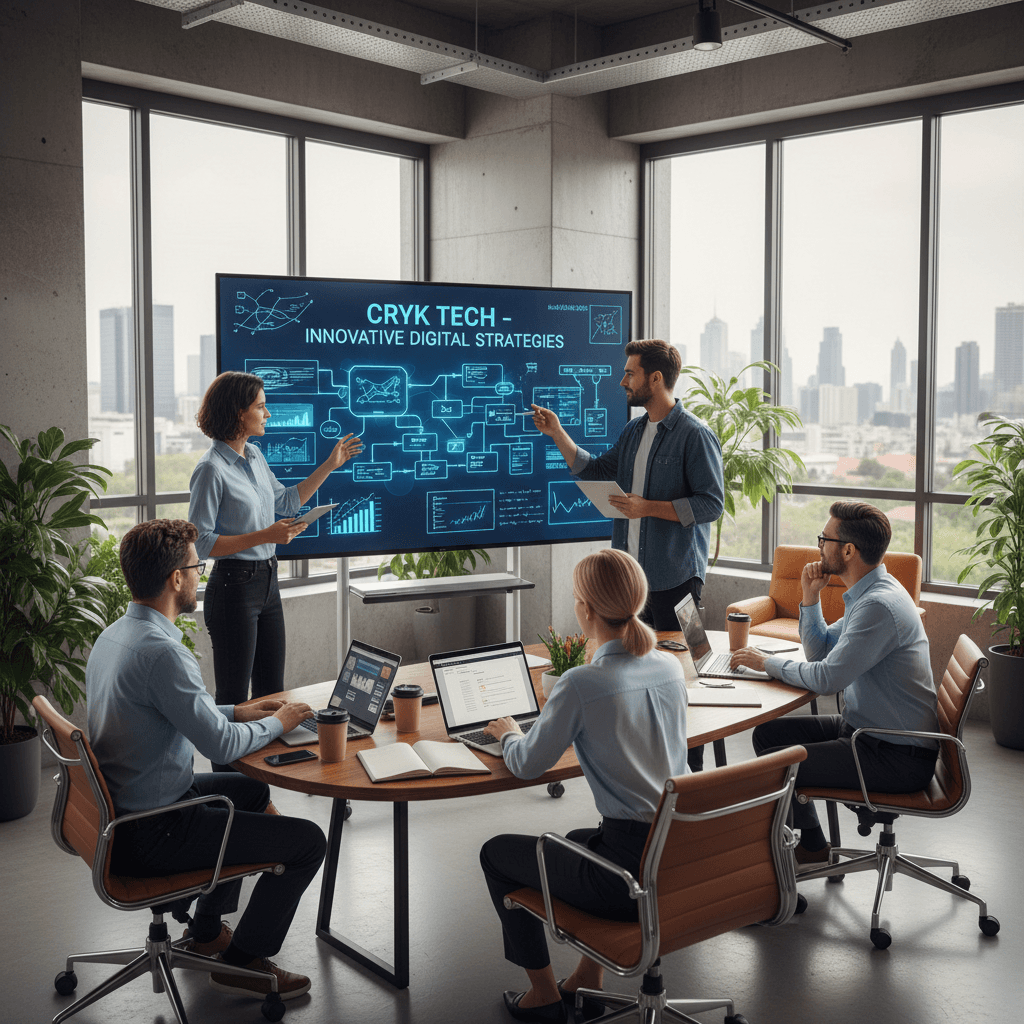 Alphaveta team collaborating on blockchain strategy in London office